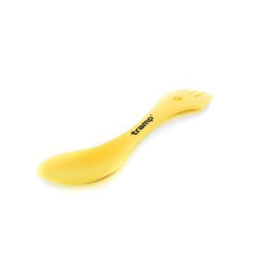 Ложка-вилка (ловилка) пластмассовая Tramp желтая TRC-069-yellow