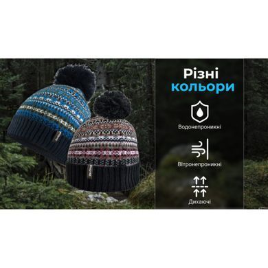Шапка водонепроницаемая с помпоном Dexshell, S/M, коричневая