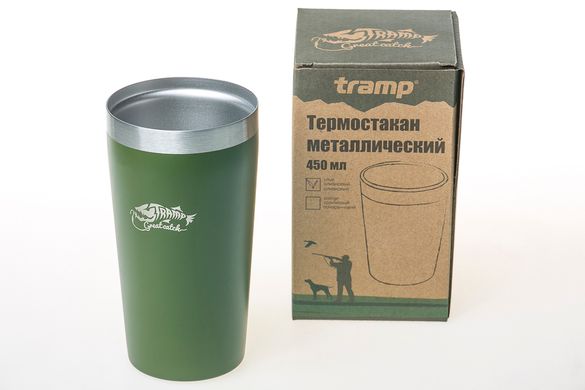 Термостакан металлический Tramp (450мл) оливковый TRC-102