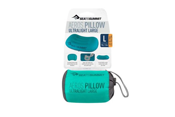 Подушка надувная Sea To Summit Aeros Ultralight Pillow, Large, Sea Foam