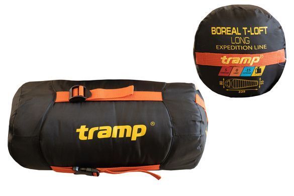 Спальный мешок Tramp Boreal Long кокон правый orange/grey 225/80-55 UTRS-061L