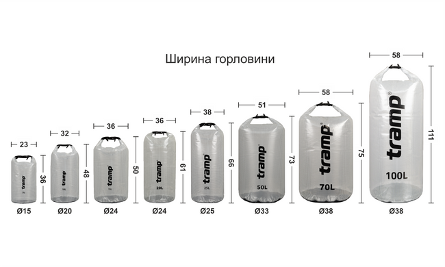 Гермомешок TRAMP PVC transparent 70л UTRA-108