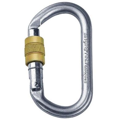 Карабин стальной овал Singing Rock Keylock Connector Screw 30 kN