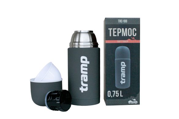 Термос Tramp Soft Touch 0,75 л серый TRC-108-grey