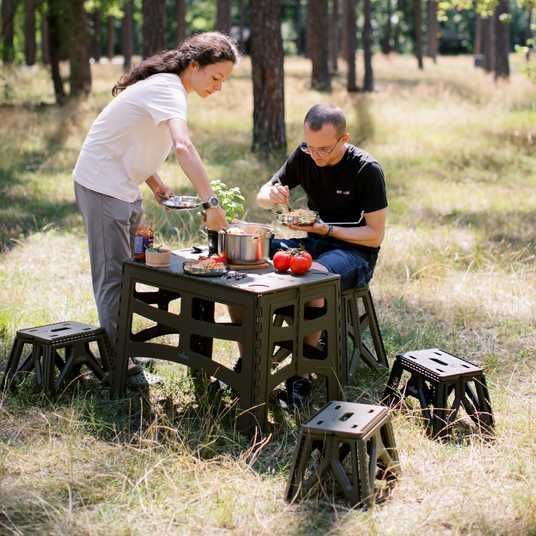 Стол Tribe Camp Table High пластиковый, olive - Tramp