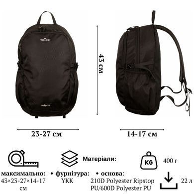 Рюкзак Tribe Daily 22 л T-IC-0021-black