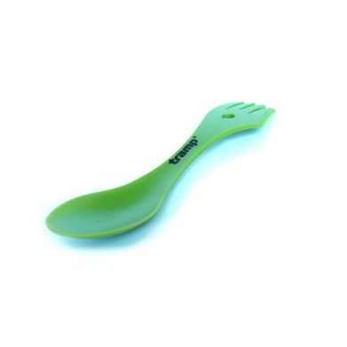 Ложка-вилка (ловилка) пластмассовая Tramp зеленая TRC-069-green